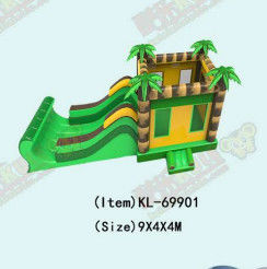 Kuda Pelangi Dua Saluran Paralel Slide Inflatable Dengan Pilar Bentuk Permen