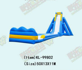 Aldult Sewa Luar Ruangan Air Slide Besar Inflatable Dengan Kolam Renang