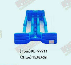 Aldult Sewa Luar Ruangan Air Slide Besar Inflatable Dengan Kolam Renang