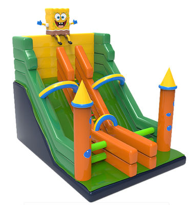 SpongeBob Dengan Lilin Taman Hiburan Slide Inflatable Untuk Sewa