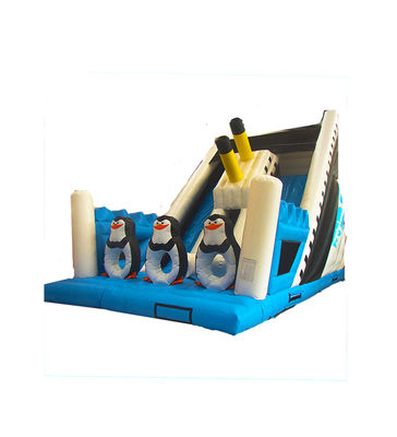 Anak-anak Taman Hiburan Penguin Slide Inflatable Untuk Sewa