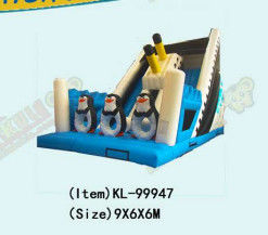 Anak-anak Taman Hiburan Penguin Slide Inflatable Untuk Sewa