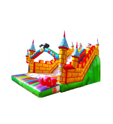 Mickey Mouse Castle Inflatable Slide Besar Untuk Anak-anak