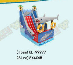 Anak-anak Taman Hiburan Inflatable Baby Shark Slide Untuk Sewa