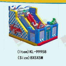 Mobil balap Tema Commercial Inflatable Slide Untuk Sewa