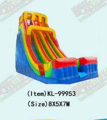 Outdoor Besar Inflatable Double Lane Slip Dan Slide Untuk Sewa
