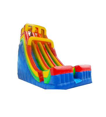 Outdoor Besar Inflatable Double Lane Slip Dan Slide Untuk Sewa