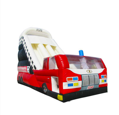 Sesuaikan Slide Inflatable Fire Truck Tema Untuk Anak-anak Partai