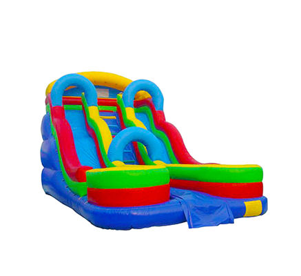Slide Inflatable Berwarna Cerah dengan Struktur Lorong Biru