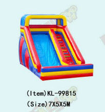 Merah Kuning Biru Slide Air Inflatable Industri Untuk Luar Ruang