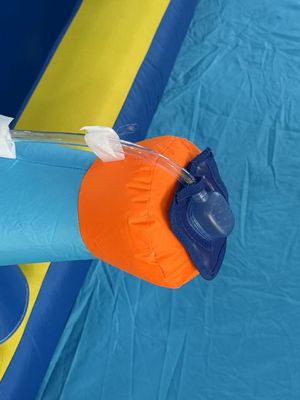 Polyester Oxford Inflatable Blue and Orange Water Slide Untuk Anak-anak Taman Hiburan