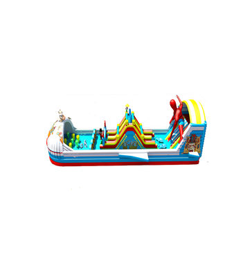 Spider Man Anak-anak Taman Hiburan Kapal Inflatable Jumping Slide