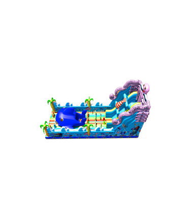 Whale Theme Fun Park Melompat Slide Komersial anak-anak Taman bermain