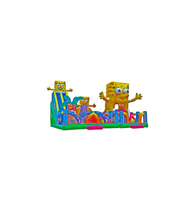 Anak-anak Taman Hiburan Inflatable SpongeBob Slide Taman bermain berwarna-warni