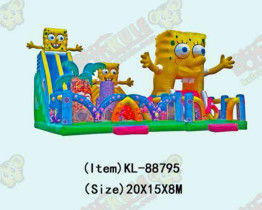 Anak-anak Taman Hiburan Inflatable SpongeBob Slide Taman bermain berwarna-warni