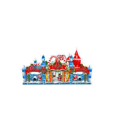 Tema Natal Berwarna-warni Anak-anak Taman Inflatable Slide Bouncy