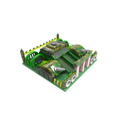 Tank Tema Bouncy Slide Castle Kamuflase Taman bermain anak-anak