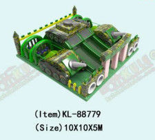 Tank Tema Bouncy Slide Castle Kamuflase Taman bermain anak-anak