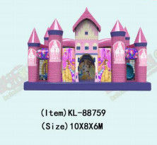 Disesuaikan 10*8*6m Warna Anak Taman Hiburan Inflatable Slide Bouncy