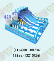 Blue Inflatable Castle: Fun for Little Explorers Adventure - Ready Play Area (Kastil Kembung Biru: Menyenangkan untuk Penjelajah Kecil)