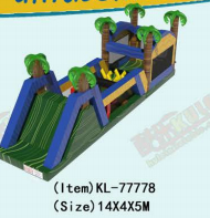 Tempat Bermain Inflatable Tropical: Jalur Hambatan yang Menyenangkan Pohon Sawit Hutan - Tema