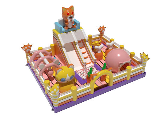 Bouncing Jumping Inflatable Castle Pink Warna Kuning Untuk Anak-anak