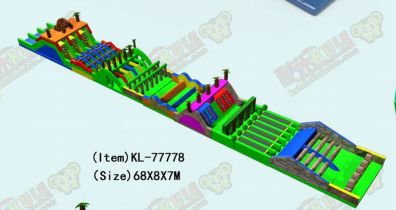 Arena Rintangan Tiup Berwarna-warni yang Dinamis dan Penuh Semangat