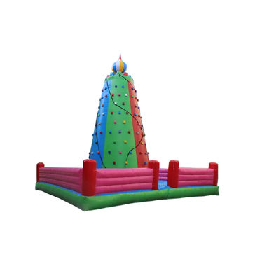 Pelangi-seperti Warna-diisi Inflatable Climbing Challenge Menangkap Mata