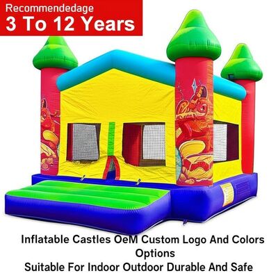 Recommendedage 3 To 12 Years Inflatable Castles Oem Custom Logo And Colors Options Suitable For Indoor Outdoor Durable And Safe