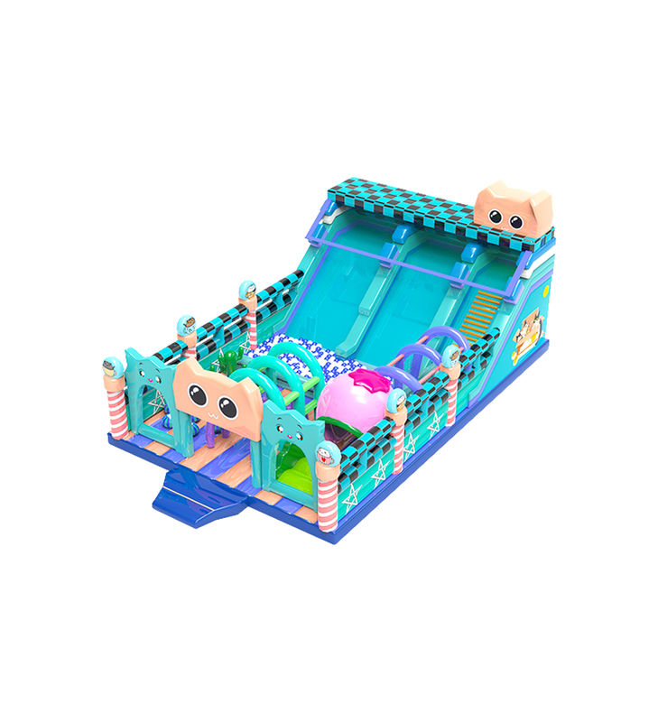 Disesuaikan IP Warna Anak Taman Hiburan Inflatable Slide Bouncy