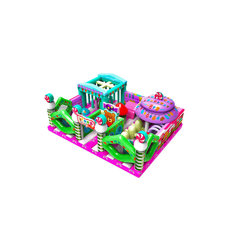 Disesuaikan IP Warna Anak Taman Hiburan Inflatable Slide Bouncy