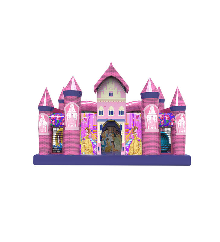 Disesuaikan 10*8*6m Warna Anak Taman Hiburan Inflatable Slide Bouncy